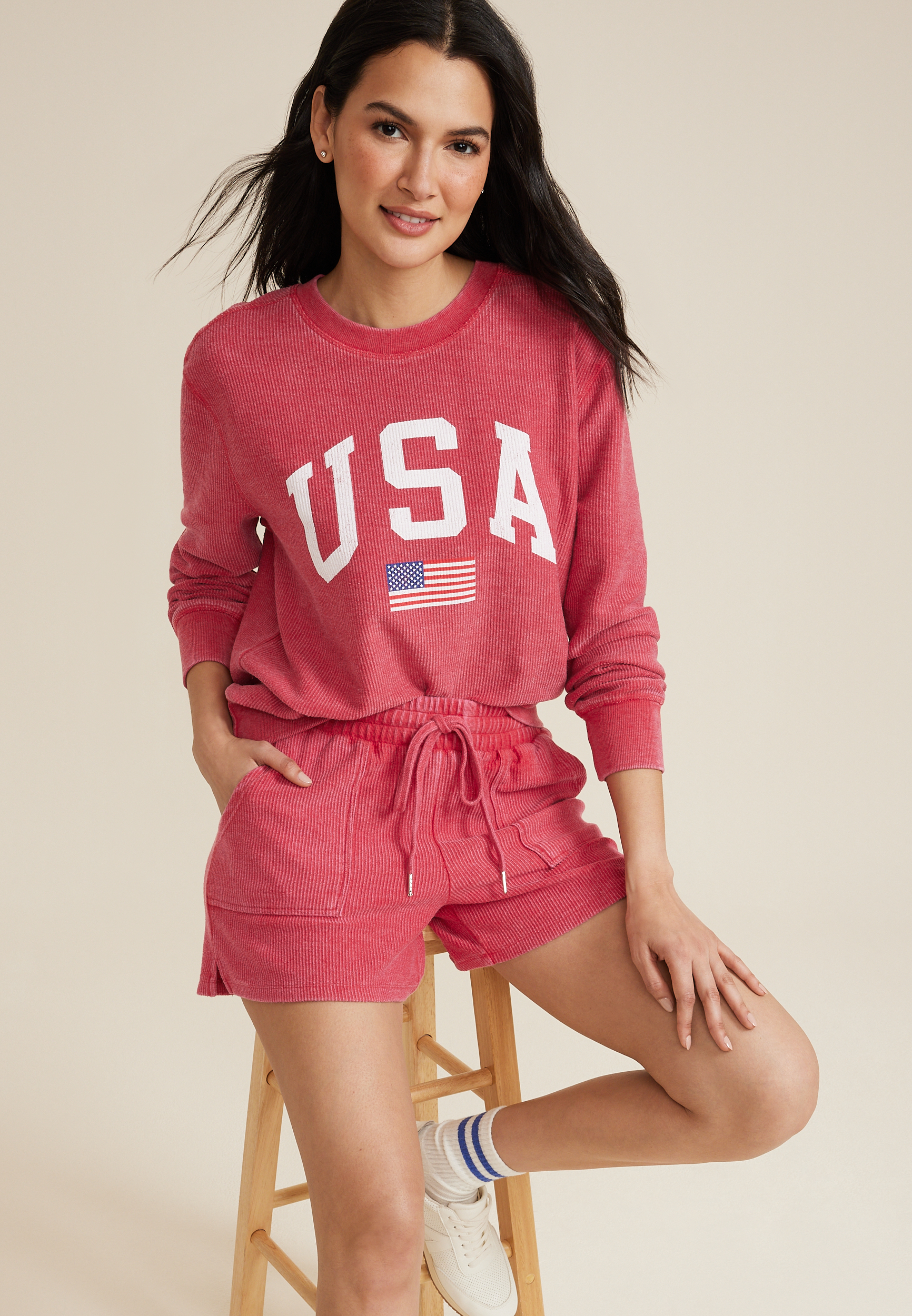High Rise Ribbed Terry 4.5in Short, C485, large