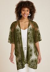Mesh Embroidered Kimono, C6522, small
