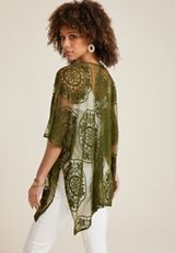 Mesh Embroidered Kimono, C6522, small