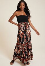 Floral Strapless Maxi Dress, C1943, small