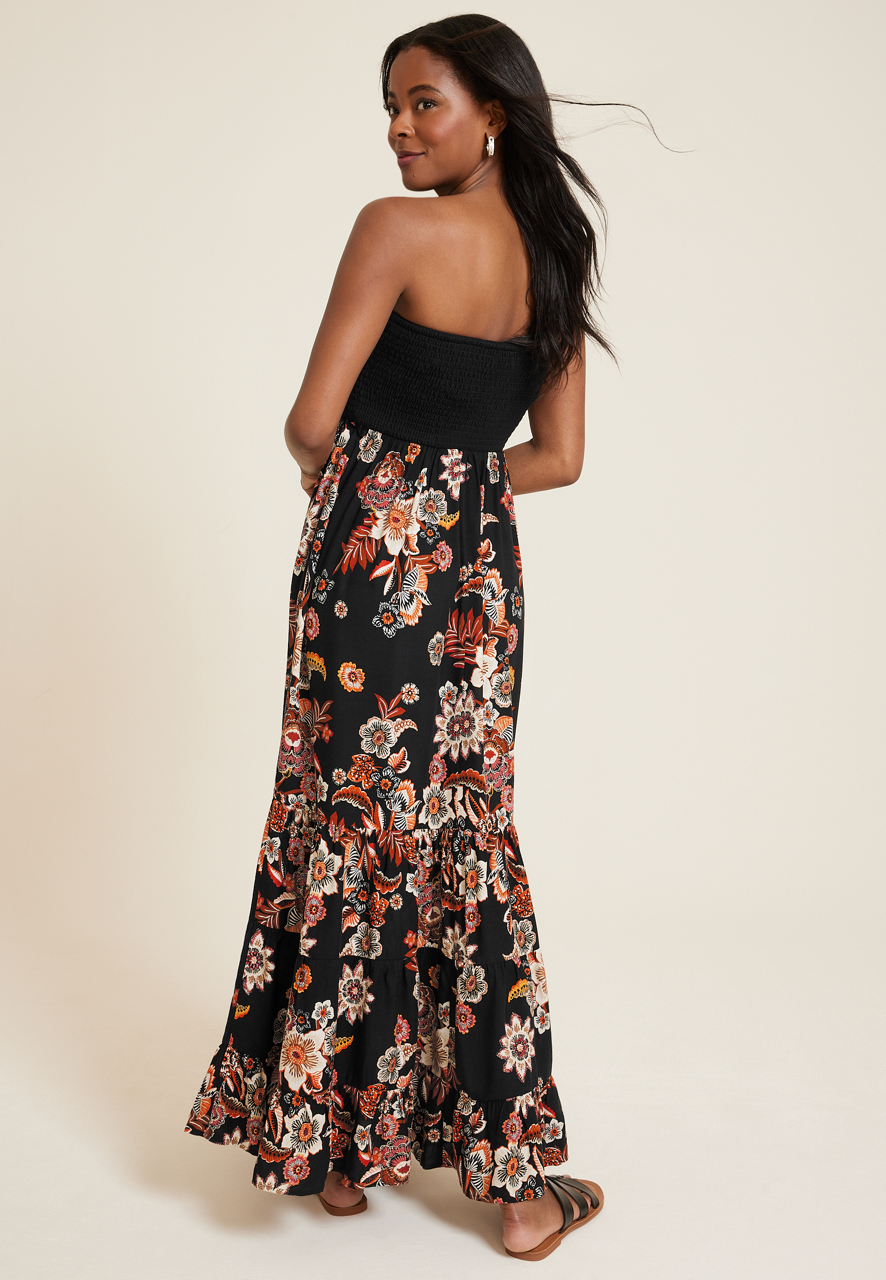 Floral Strapless Maxi Dress, C1943, large