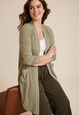 Pointelle Duster Cardigan, C425, small