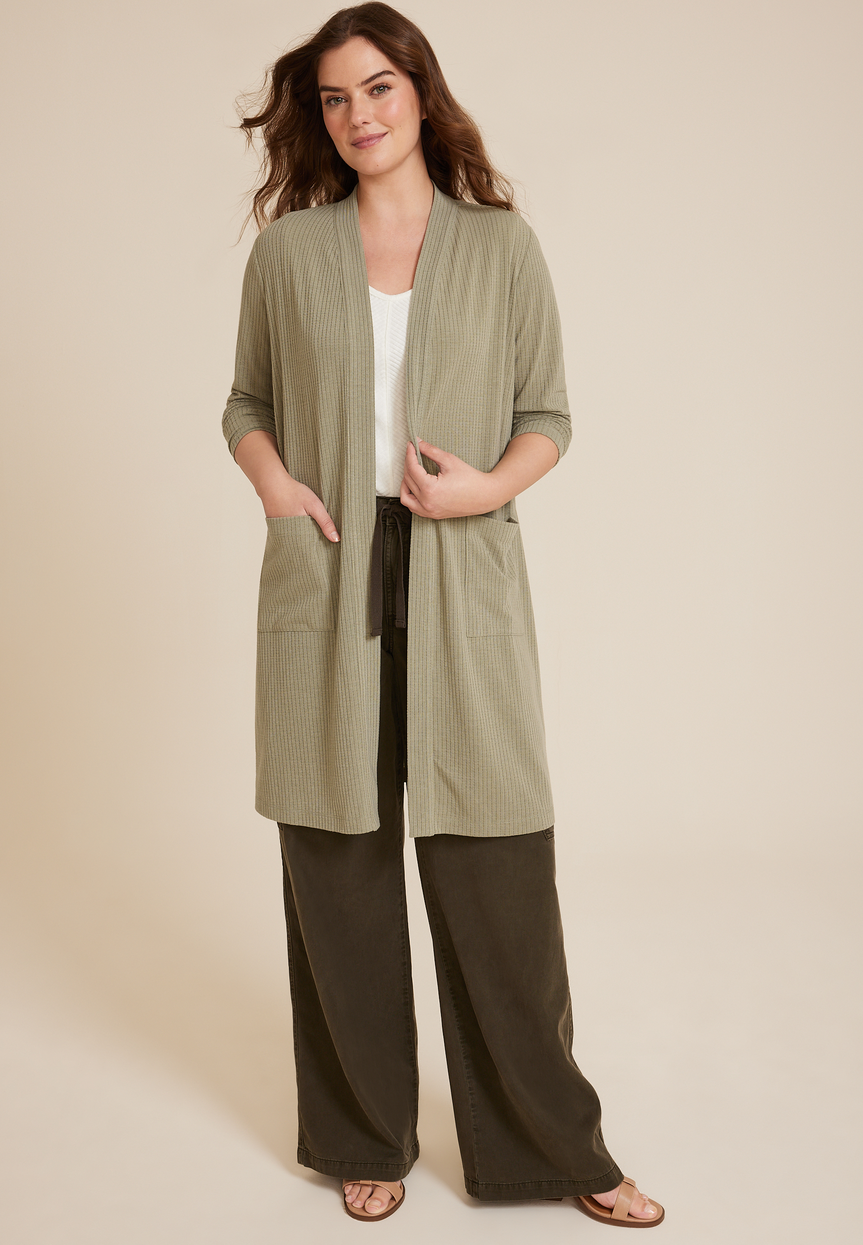 Pointelle Duster Cardigan, C425, large