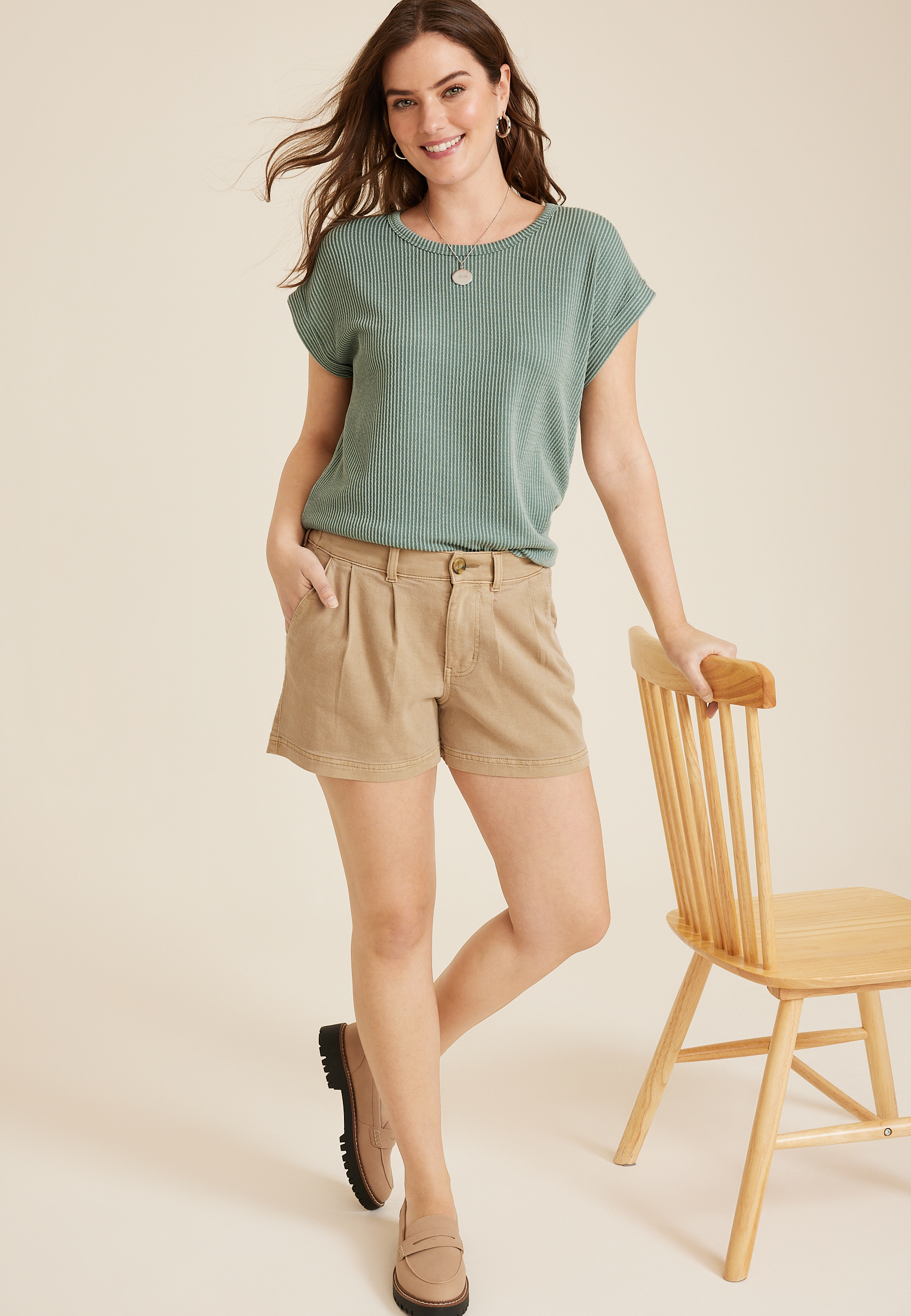 24/7 Ribbed Dolman Tee, OLIVE, large