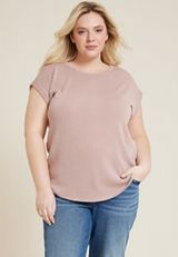 Plus Size 24/7 Ribbed Dolman Tee, C211, small