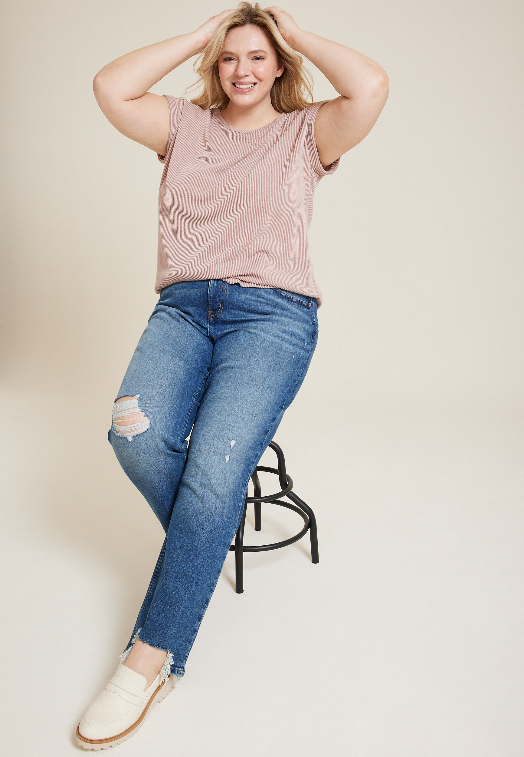 Plus Size 24/7 Ribbed Dolman Tee, C211, large
