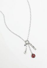 Baseball Cluster Necklace, SILVER COMBO, small