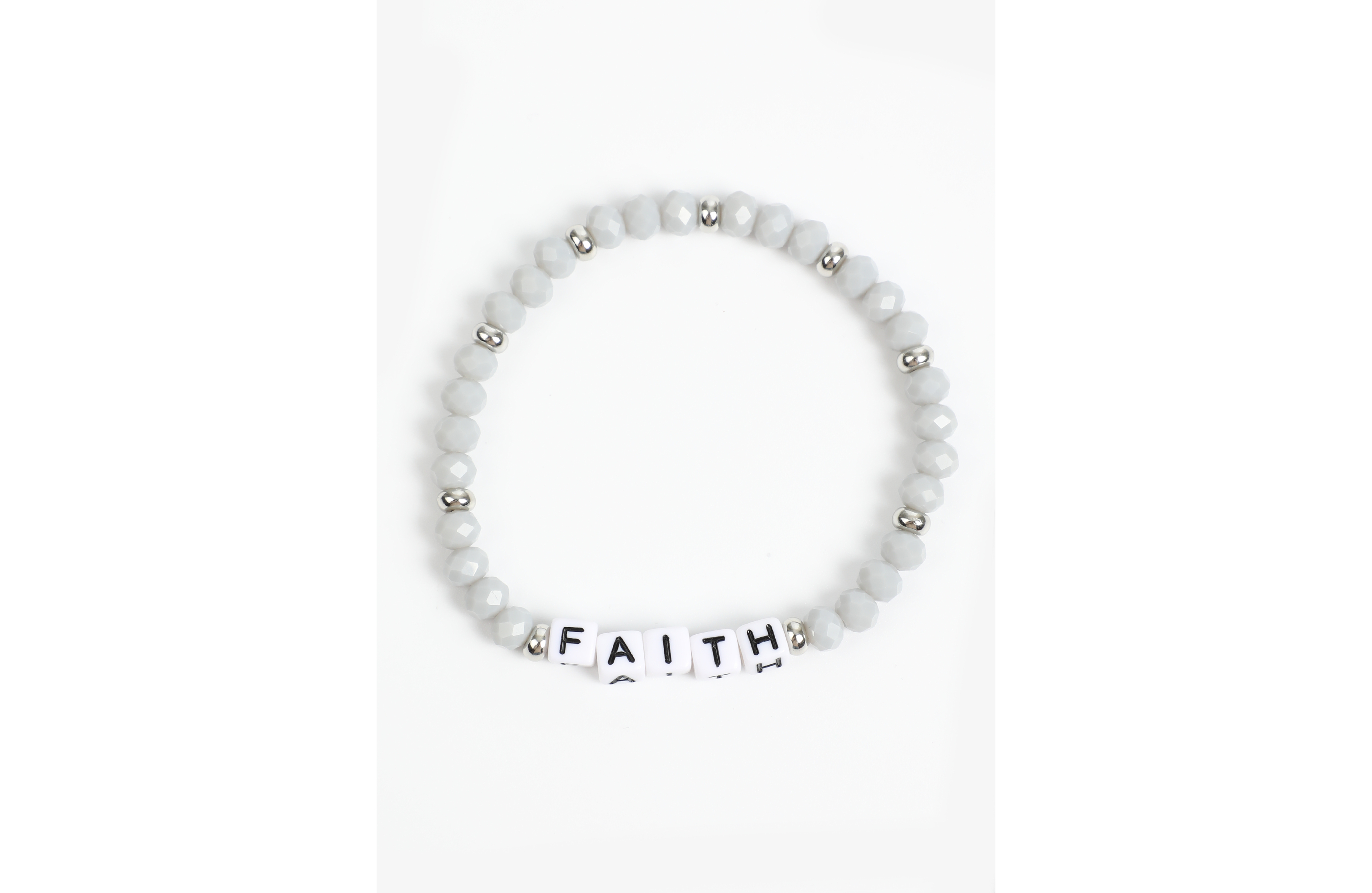 Faith Letter Beaded Stretch Bracelet