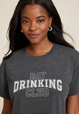 Day Drinking Club Relaxed Fit Graphic Tee, BLACK, small