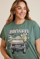 Plus Size Bronco Built Wild Oversized Fit Graphic Tee, C531, small