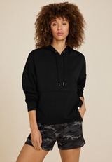 Scuba Knit Hoodie, BLACK, small