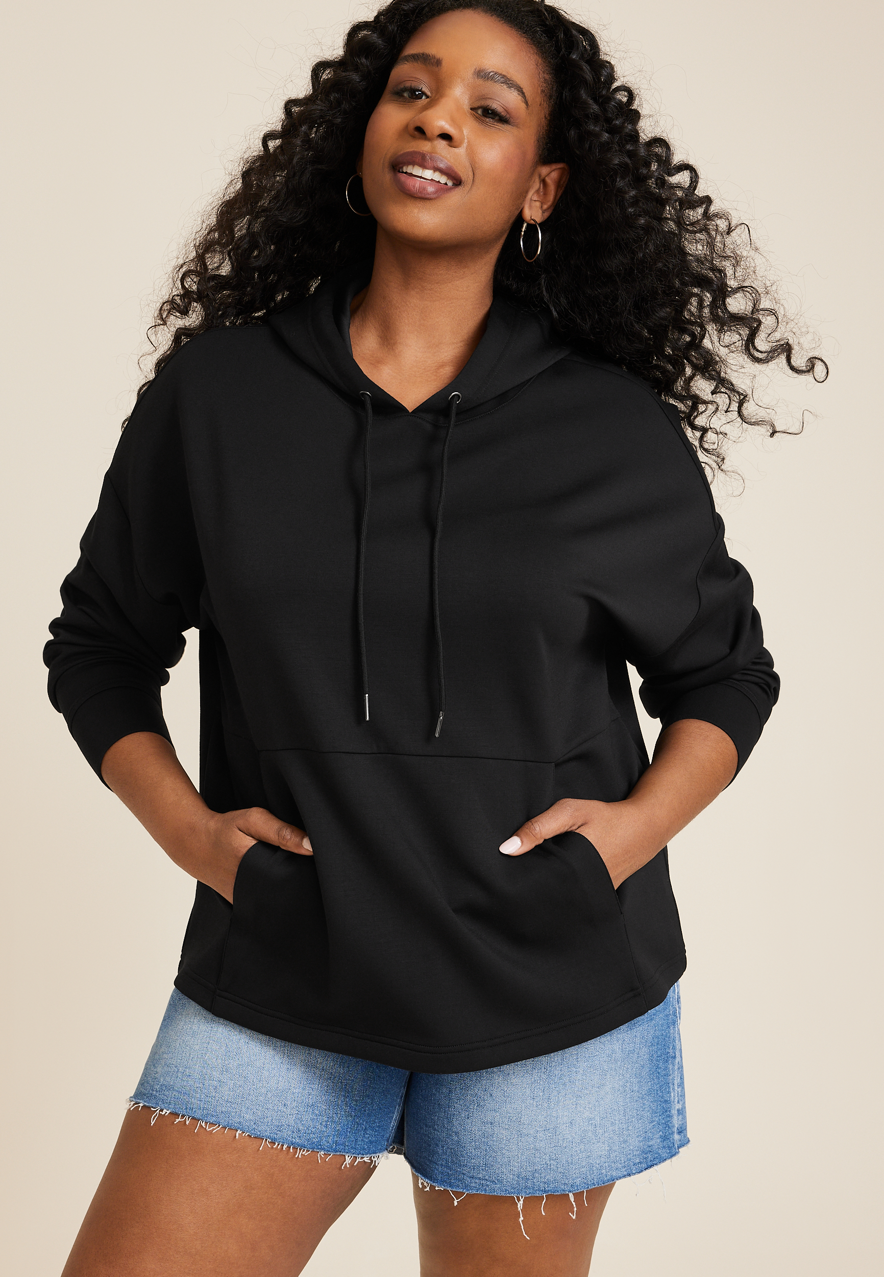   Essentials Women's Crop Hoodie Sweatshirt (Available in  Plus Size), Black, X-Large : Clothing, Shoes & Jewelry