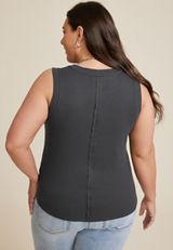 Plus Size Exposed Seam Tank Top, C1876, small
