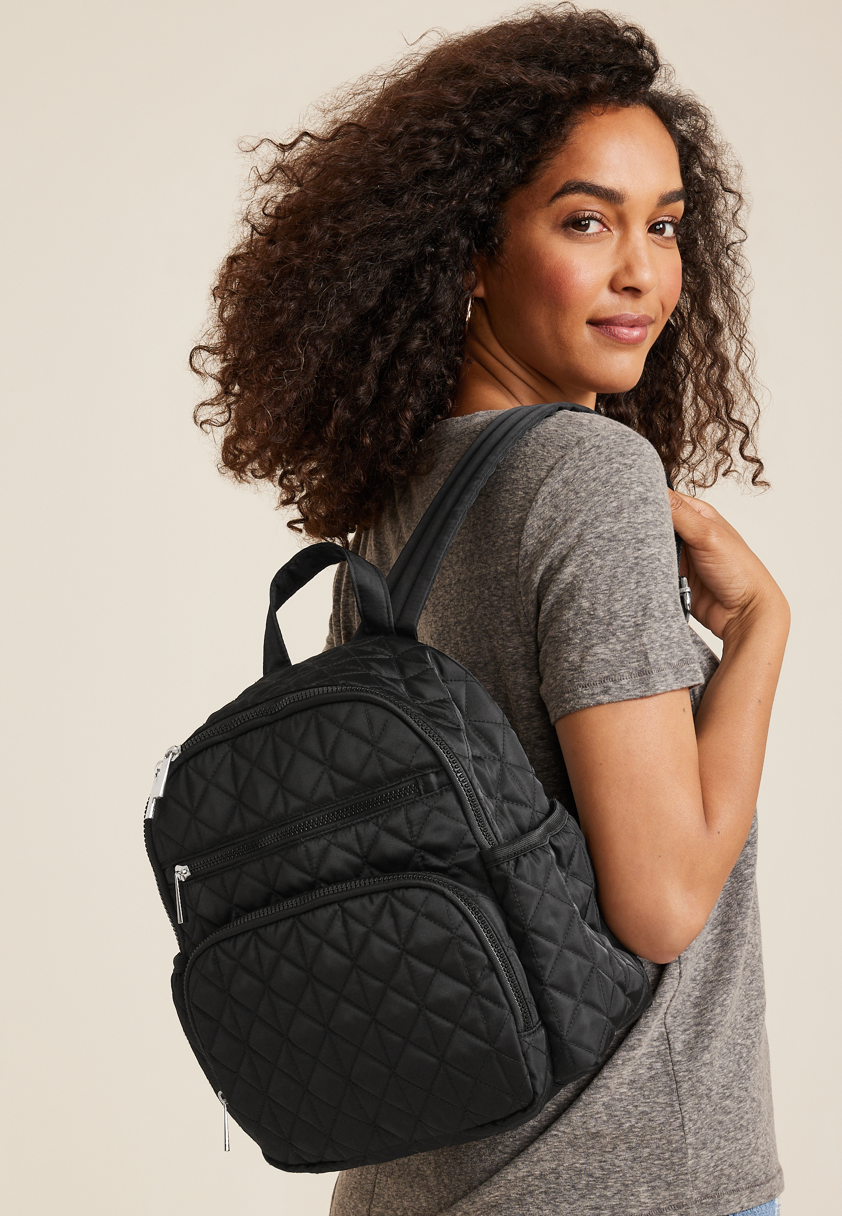 Black Quilted Backpack maurices