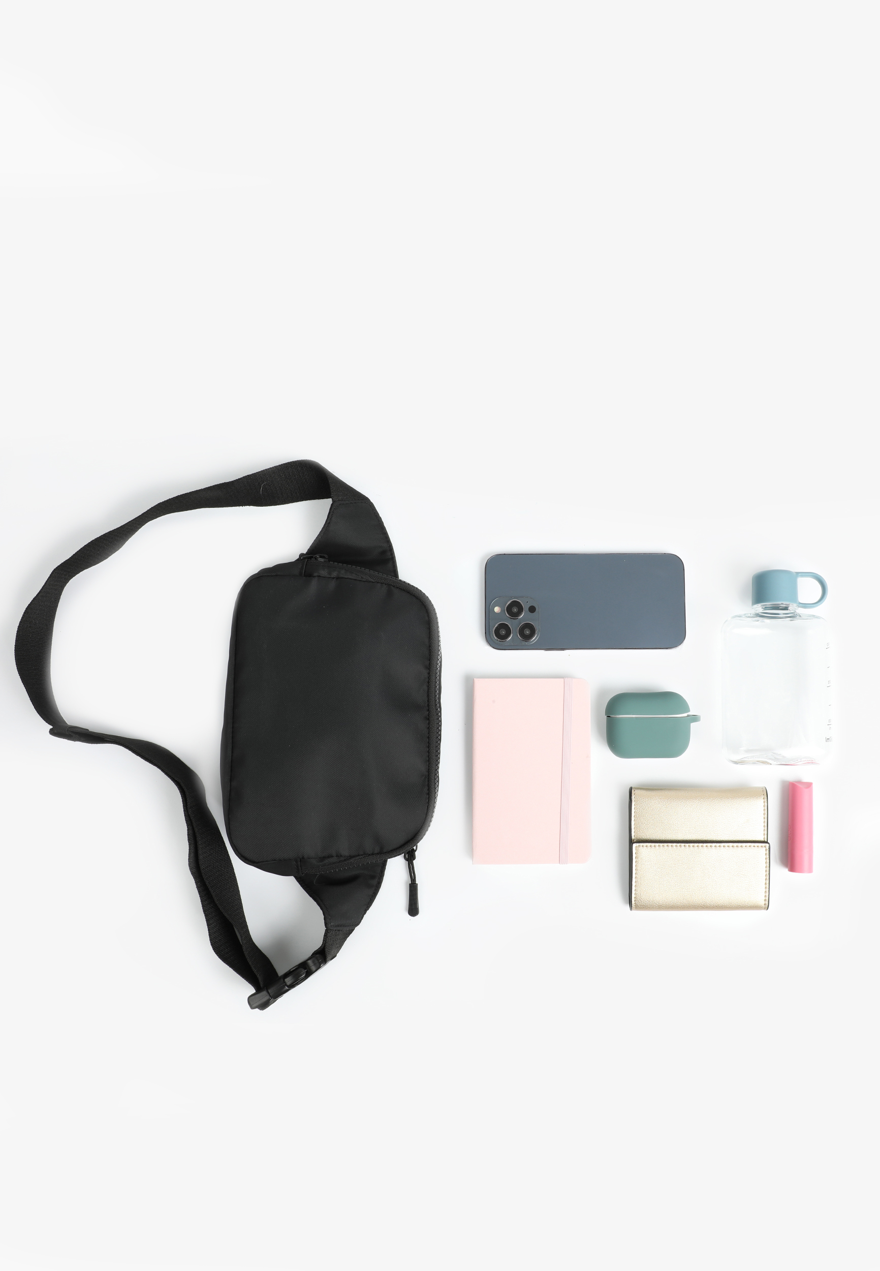 Large Crossbody Belt Bag, BLACK, large