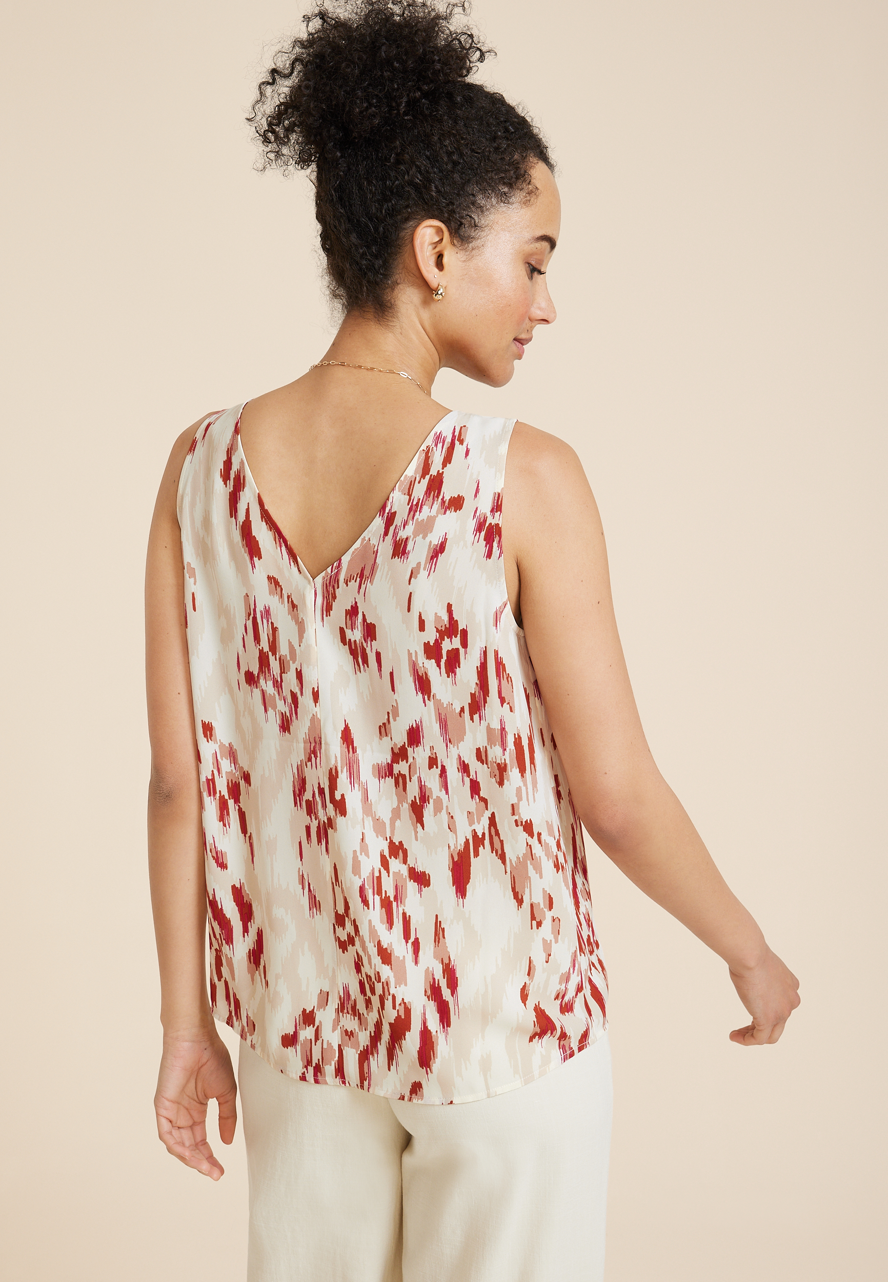 Ikat V Neck Tank Top, C6074, large