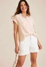 Utility Short Sleeve Button Front Shirt, C9706, small