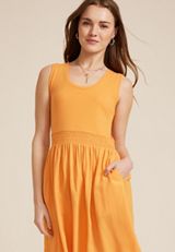 Mixed Media Skater Dress, C9705, small
