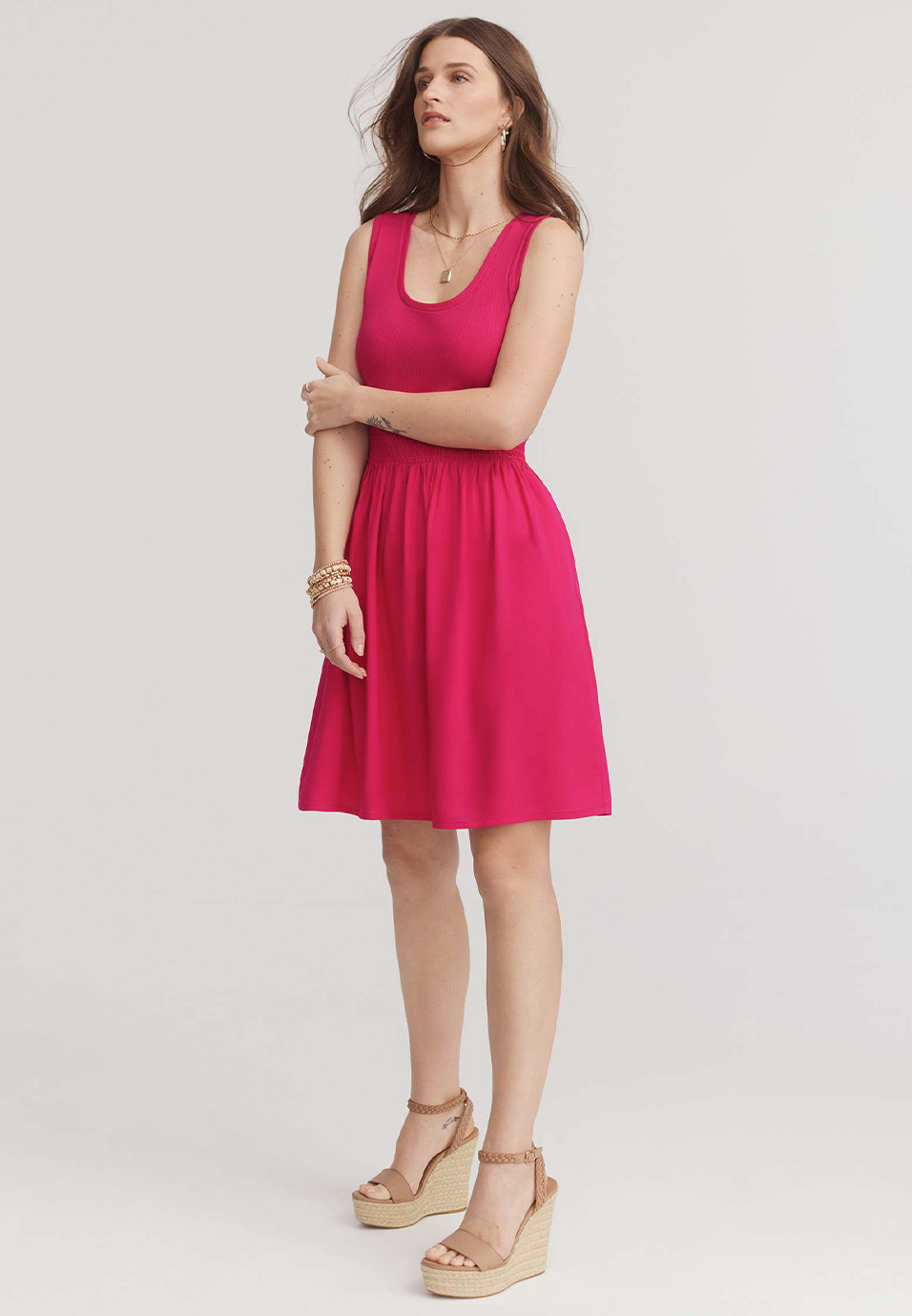 Mixed Media Skater Dress maurices