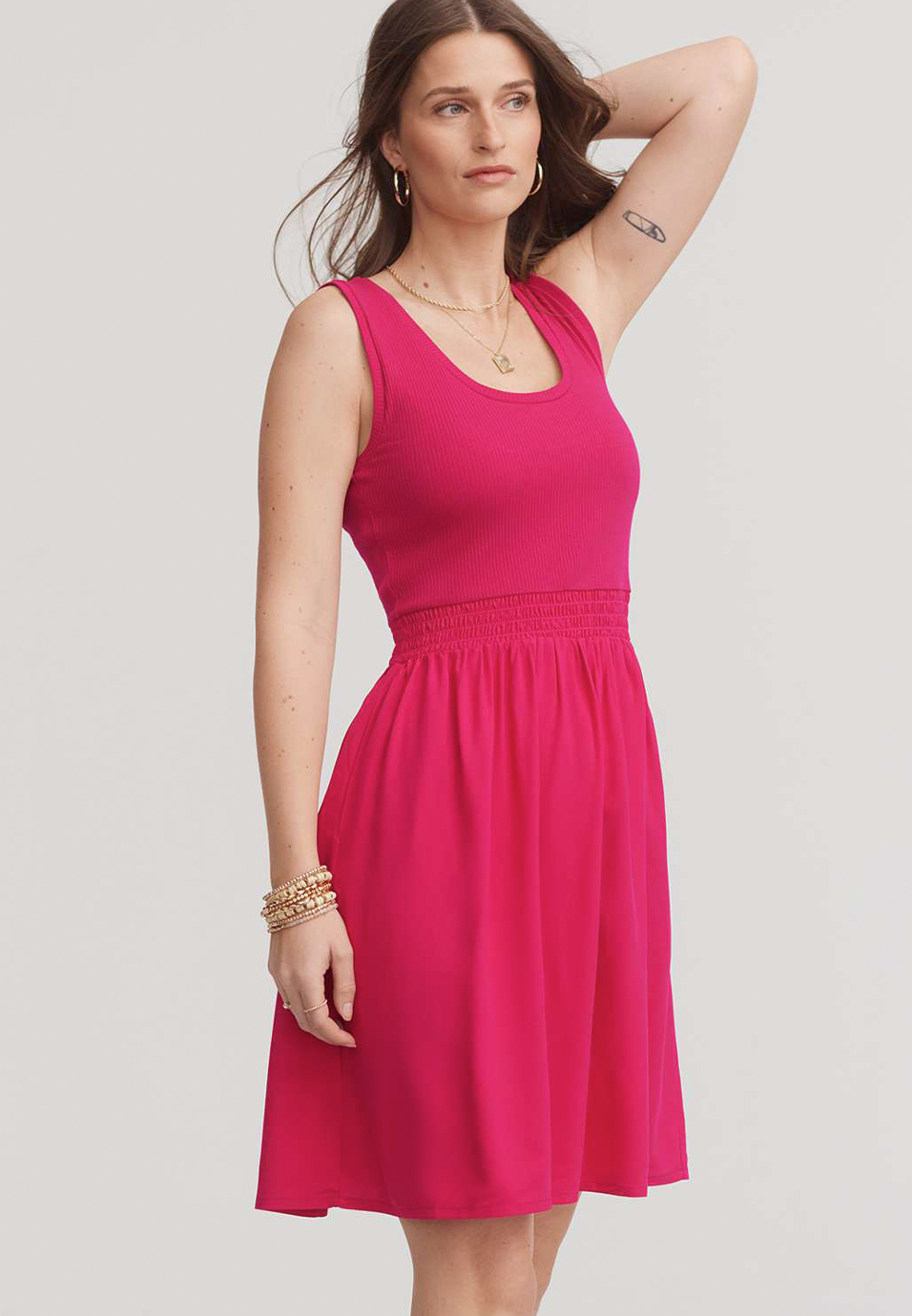 Mixed Media Skater Dress