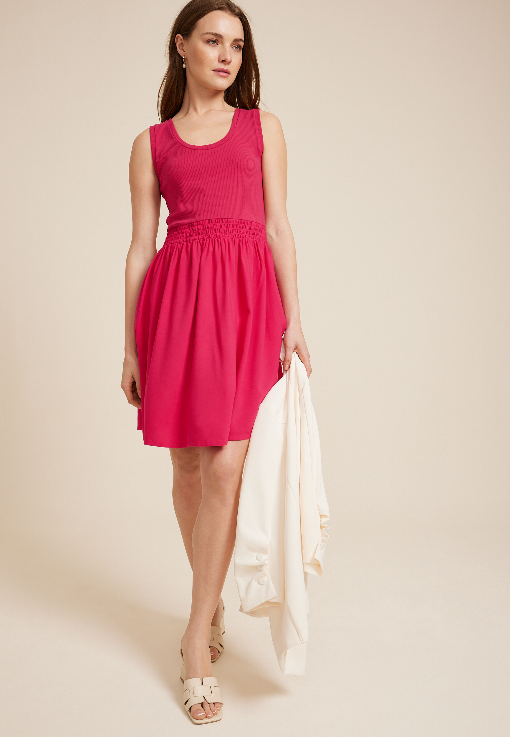 Mixed Media Skater Dress
