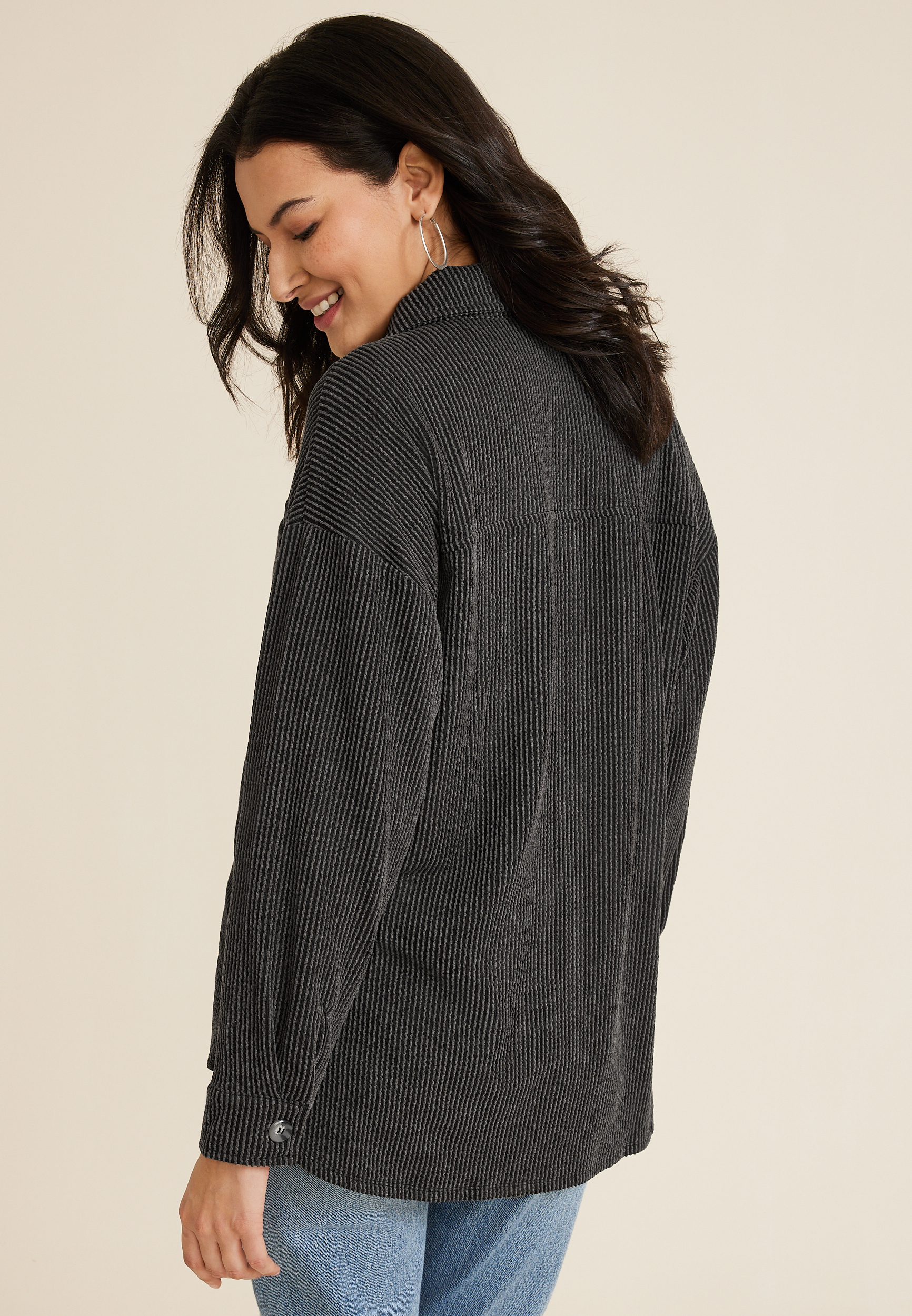 Textured Shacket, C125, large