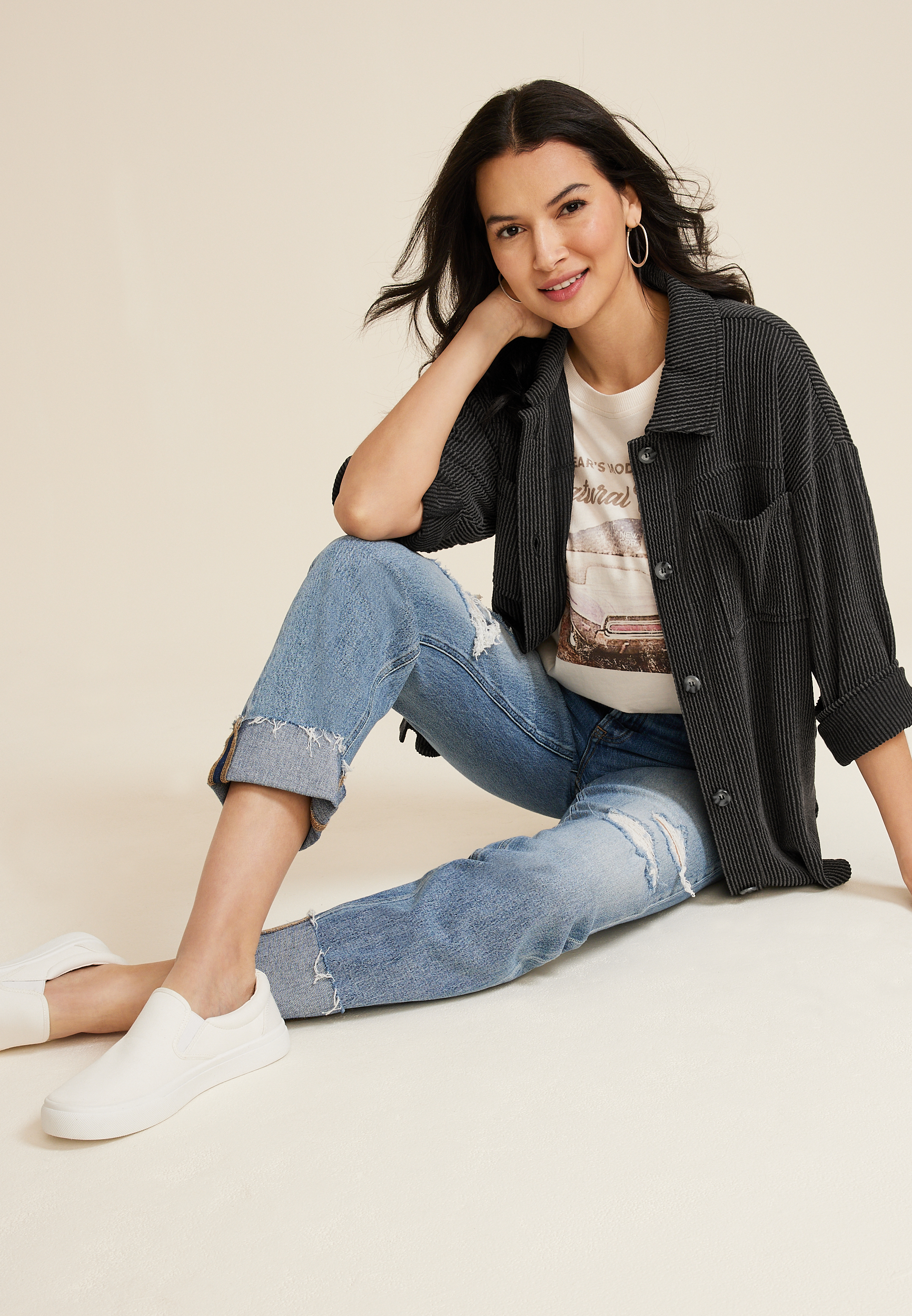 Textured Shacket, C125, large