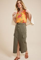 24/7 Floral Smocked Shoulder Tank Top, C1524, small