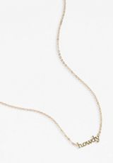 Gold Howdy Pendant Necklace, GOLD, small