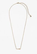 Gold Howdy Pendant Necklace, GOLD, small