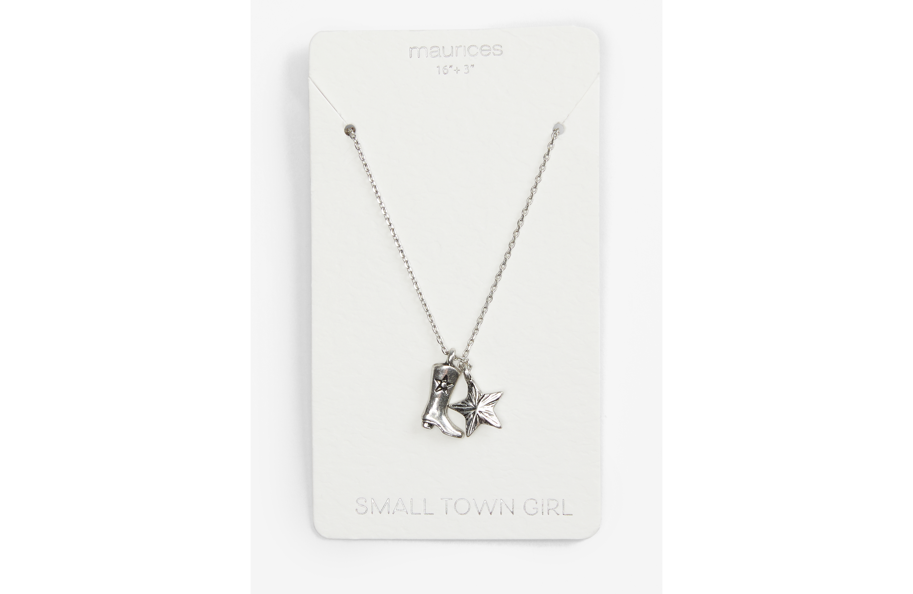 Silver Cowgirl Boot Charm Necklace
