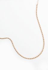 Gold Rope Chain Necklace, GOLD, small