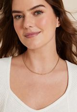 Gold Rope Chain Necklace, GOLD, small
