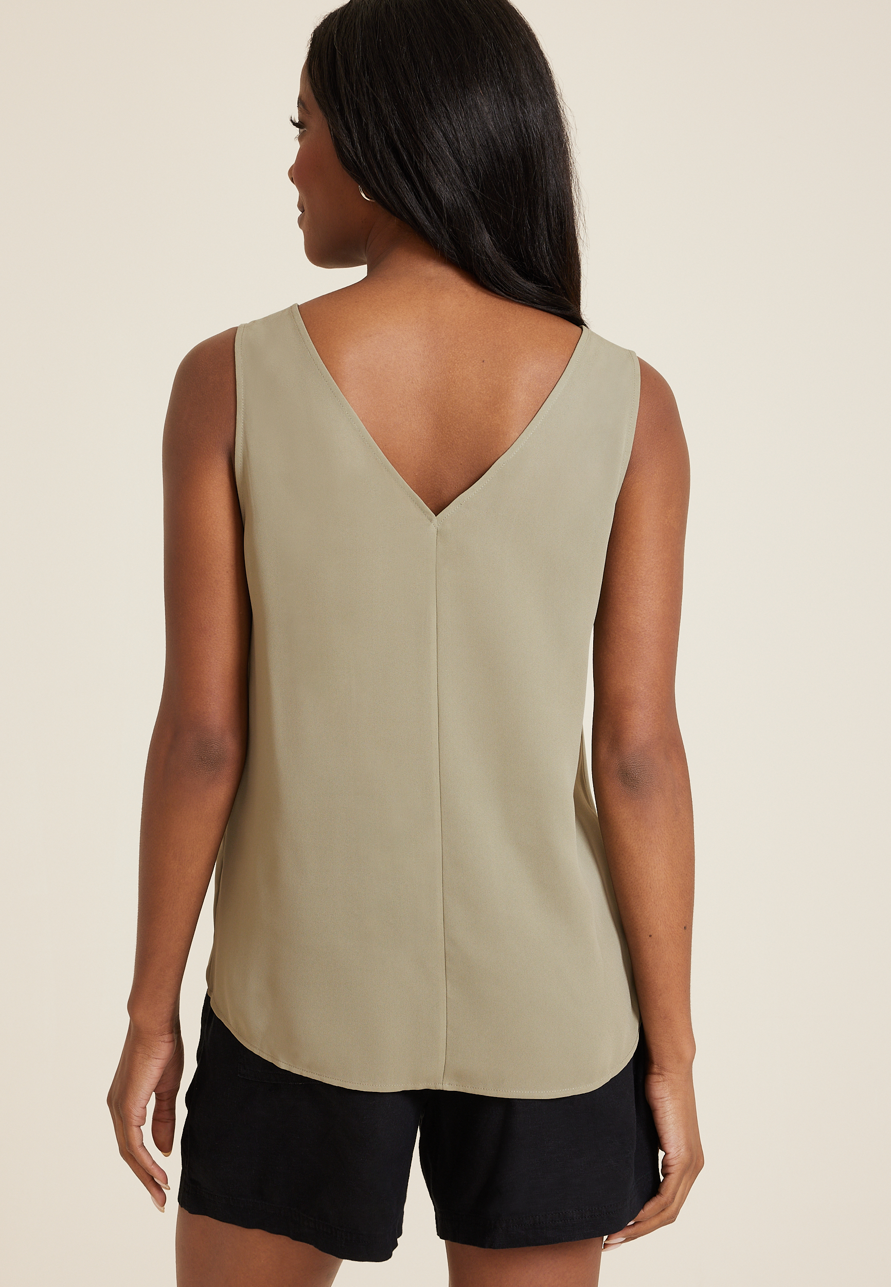 V Neck Tank OliveFog, C425, large