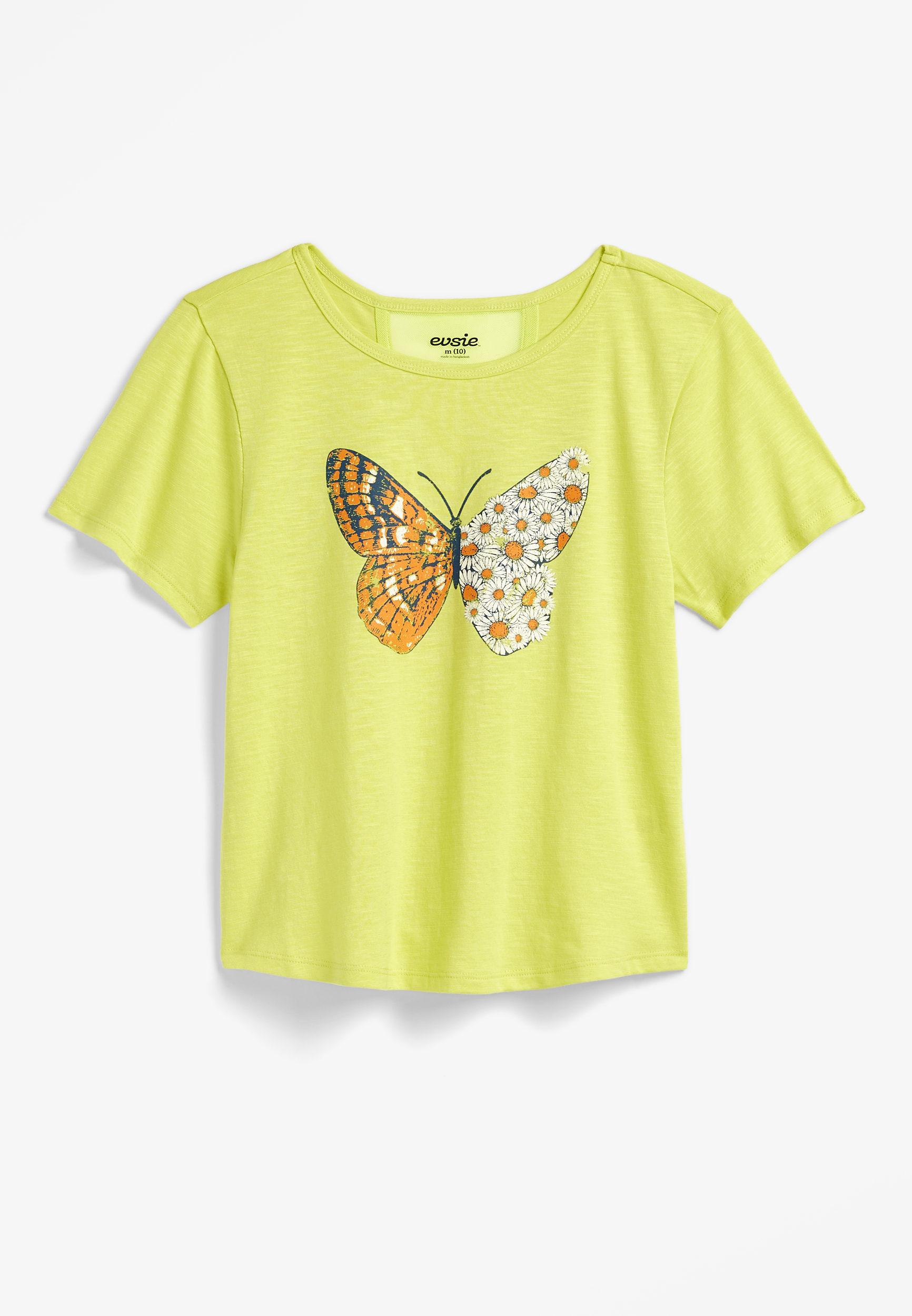 Girls Butterfly Split Back Graphic Tee