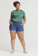 Plus Size m jeans by maurices&trade; Dark High Rise Soft 5in Short, DARK SANDBLAST, small