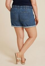 Plus Size m jeans by maurices&trade; Dark High Rise Soft 5in Short, DARK SANDBLAST, small