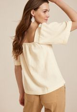 Double Cloth Bell Sleeve Blouse, C4681, small
