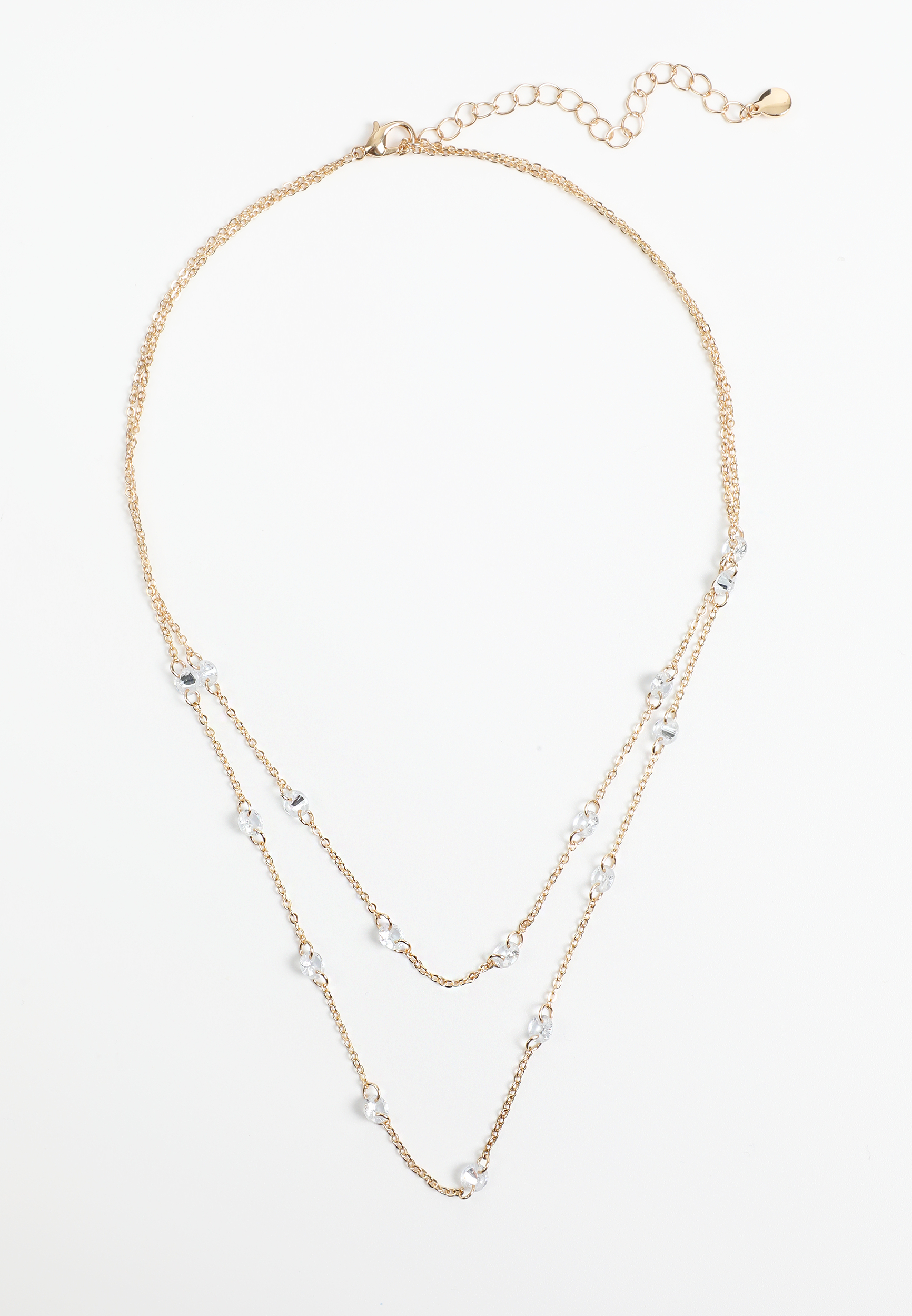 Dainty Crystal Layered Necklace, C605, large