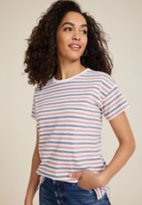 24/7 Dawson Striped Crew Neck Tee, C1524, small