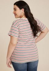 Plus Size 24/7 Dawson Striped Crew Neck Tee, C1524, small