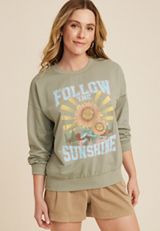 Follow The Sunshine Relaxed Fit Sweatshirt, C2199, small