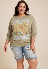 Plus Size Follow The Sunshine Sweatshirt, C2199, small