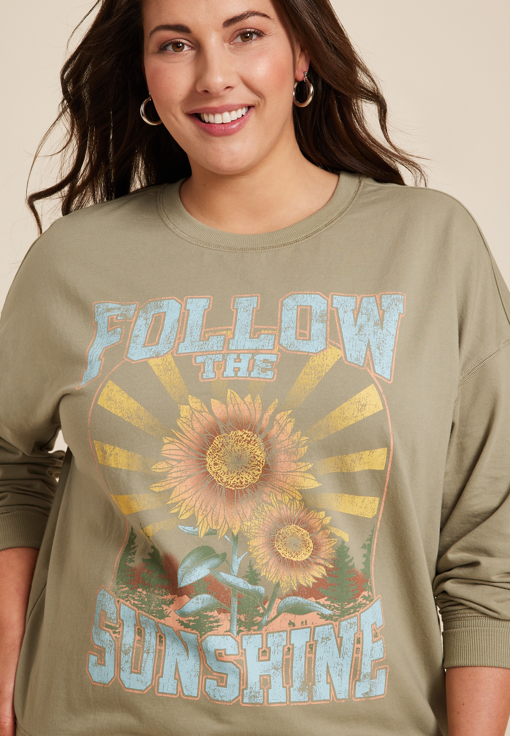 Plus Size Follow The Sunshine Sweatshirt, C2199, large