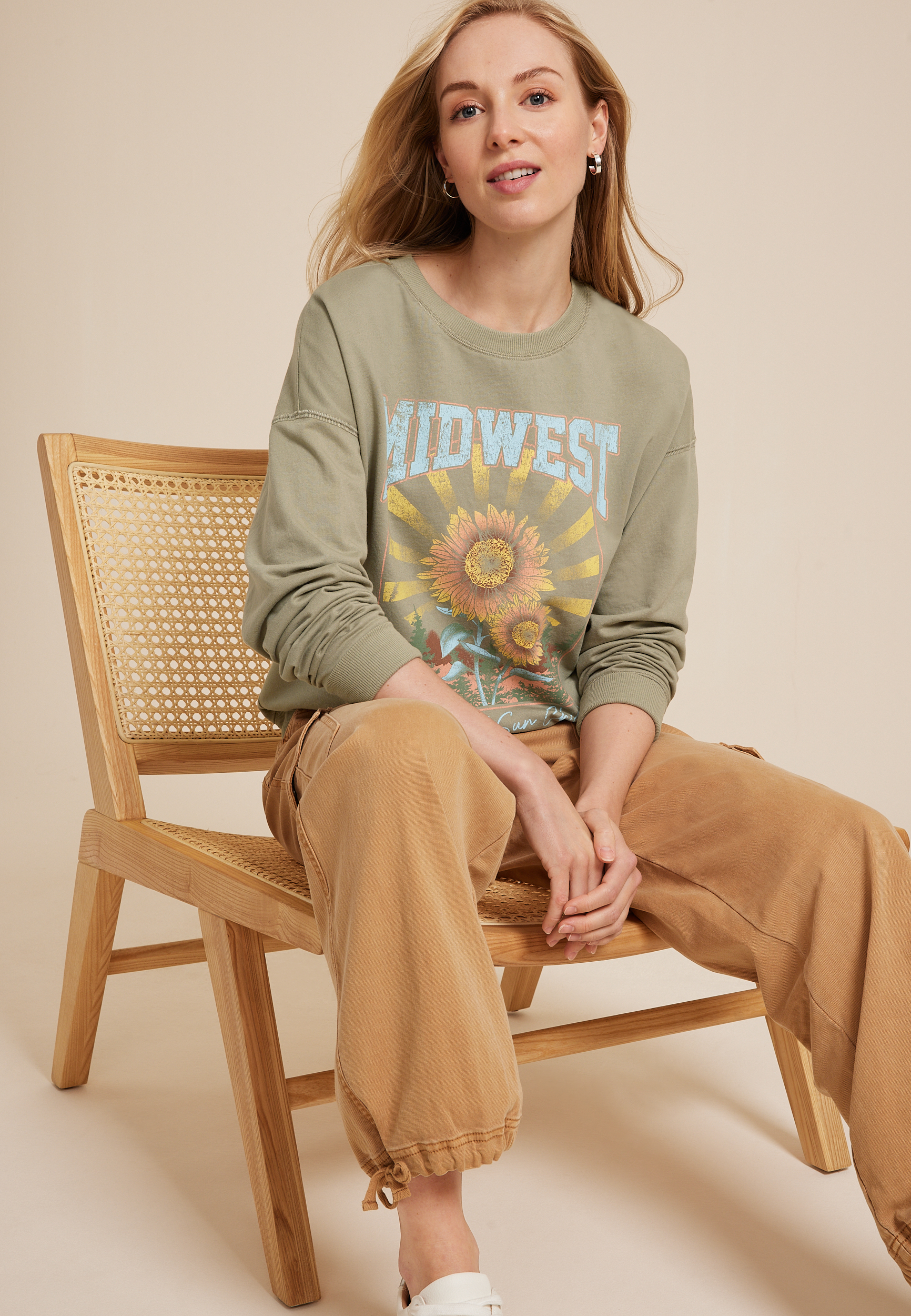 Midwest Grow Wild Sun Child Relaxed Fit Sweatshirt, C2199, large