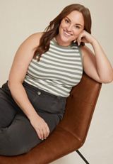 Plus Size 24/7 Highline Striped Tank Top, C2199, small