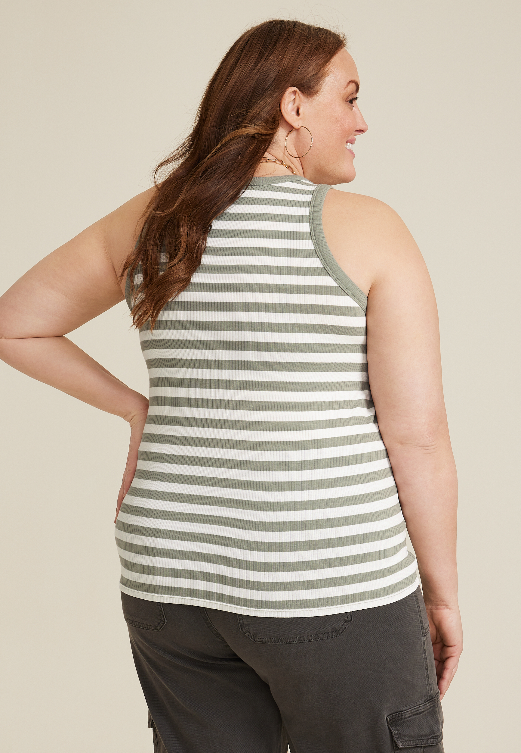 Plus Size 24/7 Highline Striped Tank Top, C2199, large
