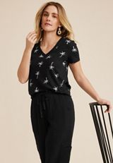 24/7 Dawson Palm Tree V Neck Tee, C1756, small