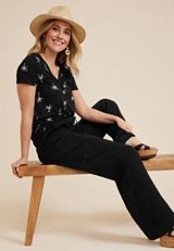24/7 Dawson Palm Tree V Neck Tee, C1756, small