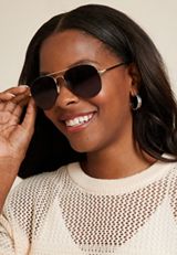 Skyline Aviator Black Rim Sunglasses, C106, small